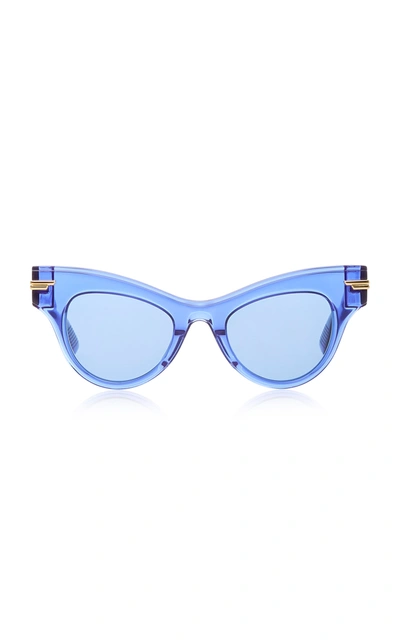 Bottega Veneta Originals Cat-eye Acetate Sunglasses In Blue