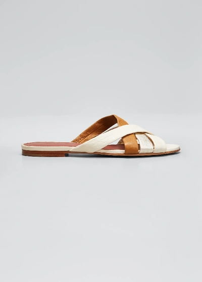 Loro Piana Aida Flat Slide Sandals In Brown