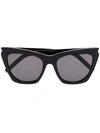 Saint Laurent Black Kate 214 Oversized Cat Eye Sunglasses