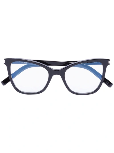 Saint Laurent Black 219 Square Cat Eye Optical Glasses In Black