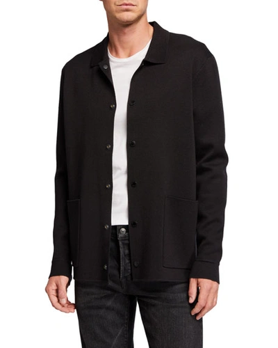 Scotch & Soda Men's Knit Snap-button Cardigan Sweater In Black