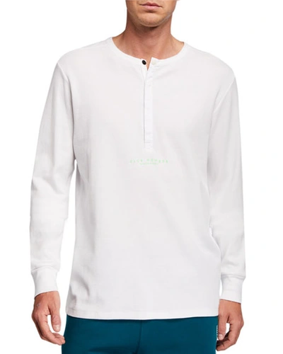 Scotch & Soda Men's Club Nomade Long-sleeve Henley Shirt In Off White