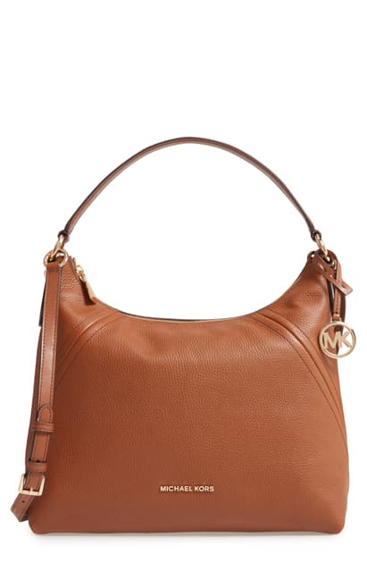 michael michael kors aria pebble leather shoulder bag