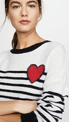 Rails Perci Heart Sweater In Bretton Heart Stripe