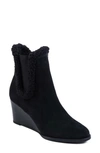 Andre Assous Sasha Wedge Bootie In Black Suede