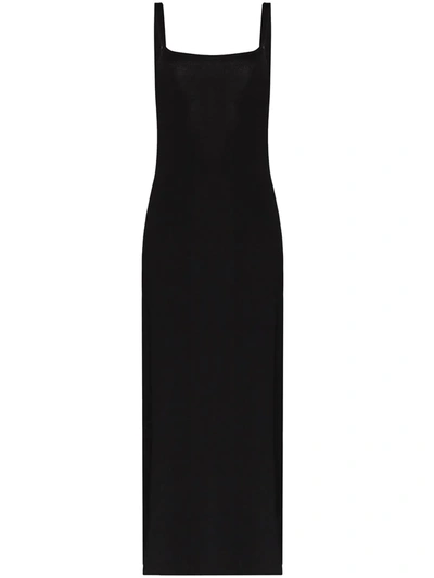 Matteau Open-back Stretch-knit Maxi Dress In Black