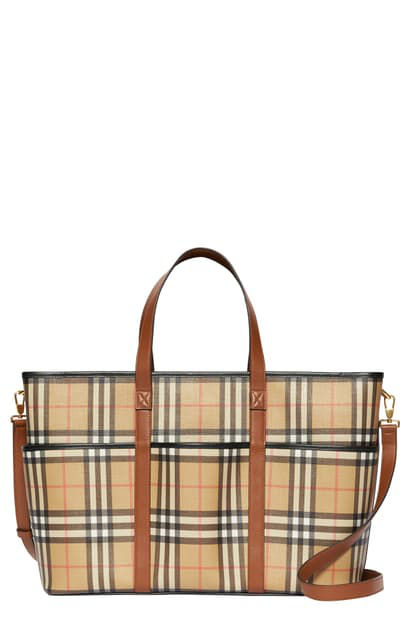 burberry check diaper bag