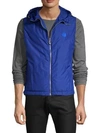 Versace Down Hooded Vest In Royal Blue