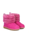 Ugg Girls' Fluff Mini-quilted Shearling Boots - Little Kid, Big Kid In Pink