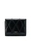 Givenchy Gv3 Quilted Leather Tri-fold Wallet In Black