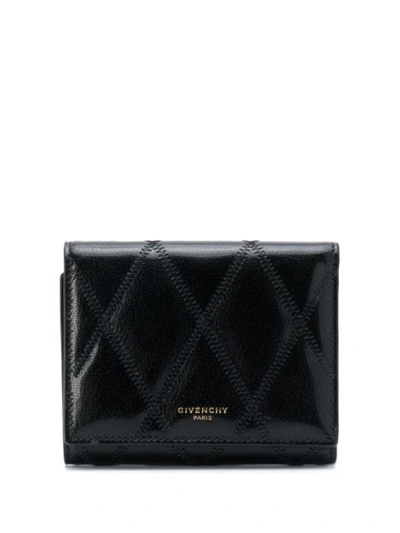 Givenchy Gv3 Quilted Leather Tri-fold Wallet In Black