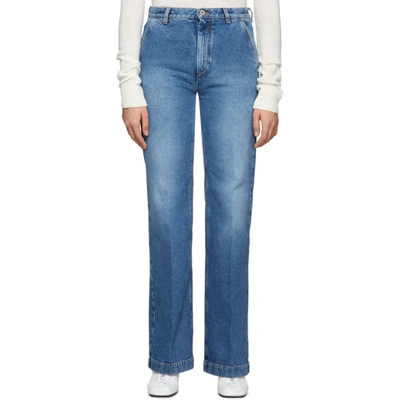 Loewe Blue Flared-leg Jeans In 6395 Washed