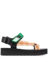 Prada Nomad Embroidered Platform Sport Sandal In Neutrals