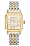 Michele Deco Madison Diamond Dial Bracelet Watch, 33mm In Gold/ Silver