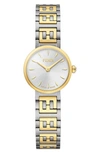 Fendi Diamond Bracelet Watch, 19mm In White/gold
