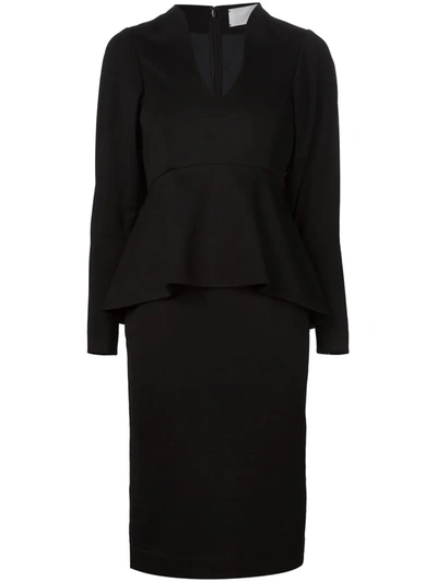 Mame Kurogouchi Waist Peplum Dress In Black