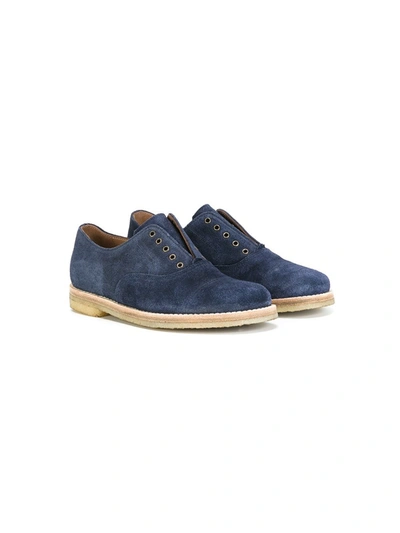 Pèpè Kids' Laceless Oxford Shoes In Blue