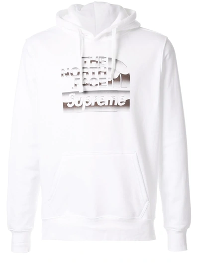 Supreme Tnf Metallic Hooded Sweatshirt In White