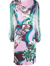 Emilio Pucci Patterned Midi Dress In Pink