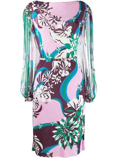 Emilio Pucci Patterned Midi Dress In Pink