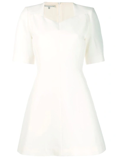 Stella Mccartney Sweetheart Neckline Mini Dress In Winter White