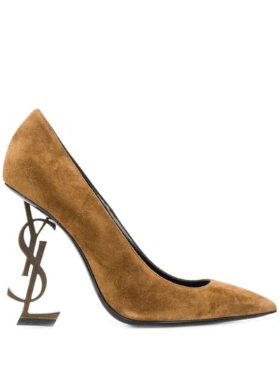 Saint Laurent Opyum Pumps In Brown