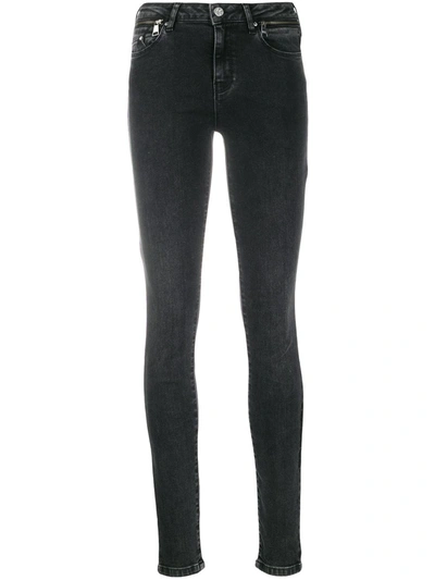 Karl Lagerfeld Biker Denim Jeans In Black
