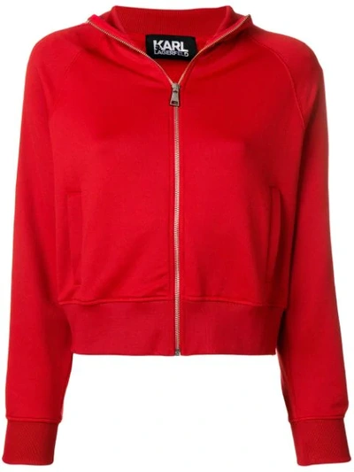 Karl Lagerfeld Zipped-up Jacket In Red