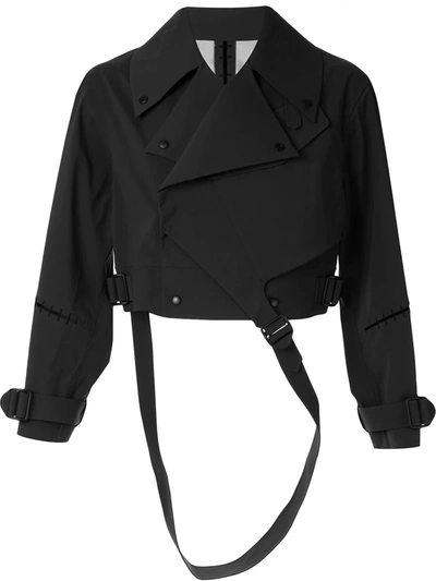 Yang Li Cropped Biker Jacket In Black