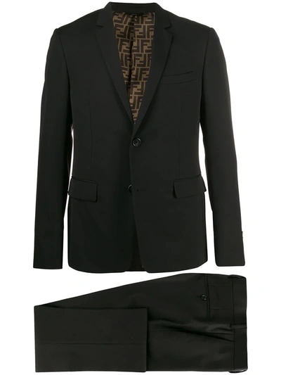 Fendi Slim-fit Two-piece Suit In Black