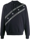 Fendi Kalligraphy Motif Hoodie In Blue