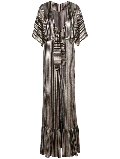 Patbo Metallic Stripe Maxi Dress In Black