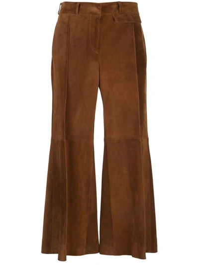 Khaite Andrea Flared Trousers In Brown