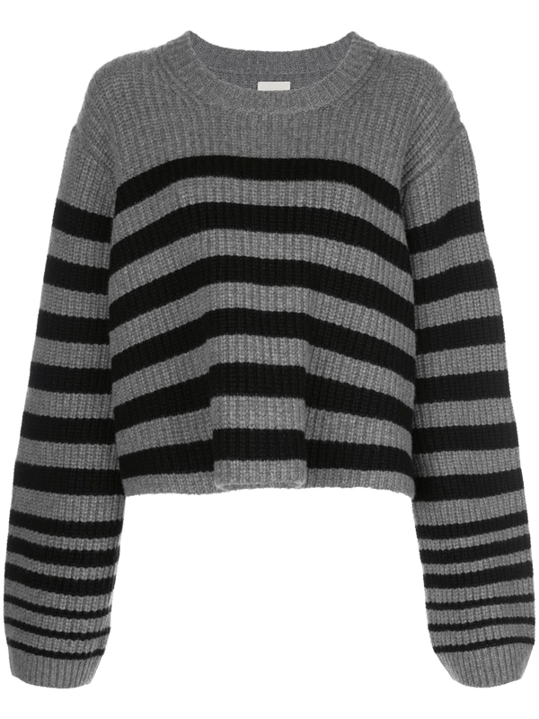 Khaite Dotty Striped Wool Jumper In Grey | ModeSens