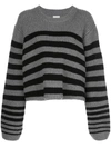 Khaite Dotty Striped Wool Jumper In Grey