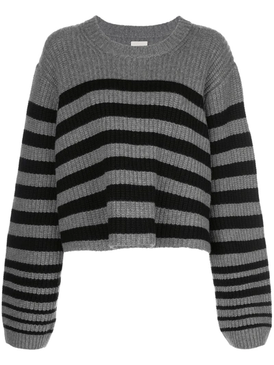 Khaite Dotty Striped Wool Jumper In Grey