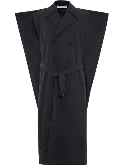 Jw Anderson Kite Sleeveless Double-breasted Trench Coat In Blue