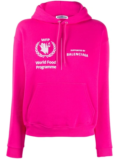 Balenciaga Women's World Food Programme Hoodie In Pink | ModeSens