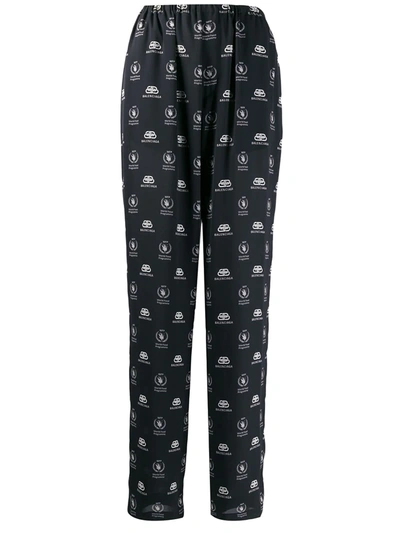 Balenciaga World Food Programme Pajama Trousers In Black
