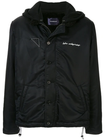 Johnundercover Logo Print Hooded Jacket In Black