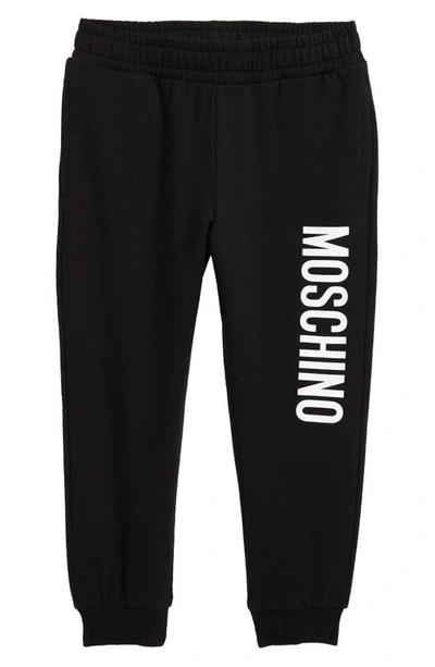 Moschino Logo-print Cotton Track Trousers In Black