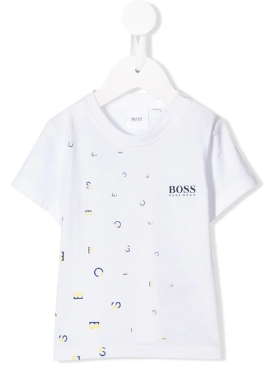 Hugo Boss Babies' Contrast Logo T-shirt In White