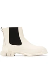 Camper Pix Rain Bootie In Light Beige Leather