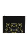 Kenzo Embroidered Tiger Clutch In 黑色