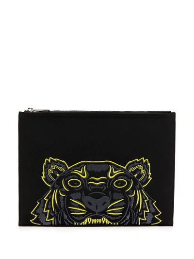 Kenzo Embroidered Tiger Clutch In 黑色