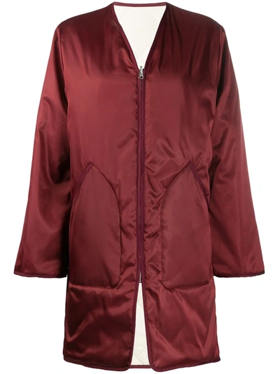 Filippa K York Quilted Reversible Coat In Pure Red