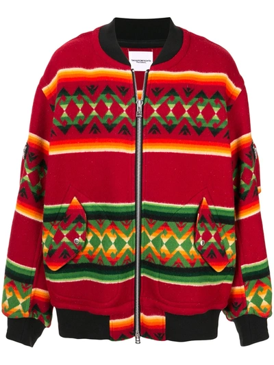 Takahiromiyashita The Soloist Patterned Bomber Jacket In Red