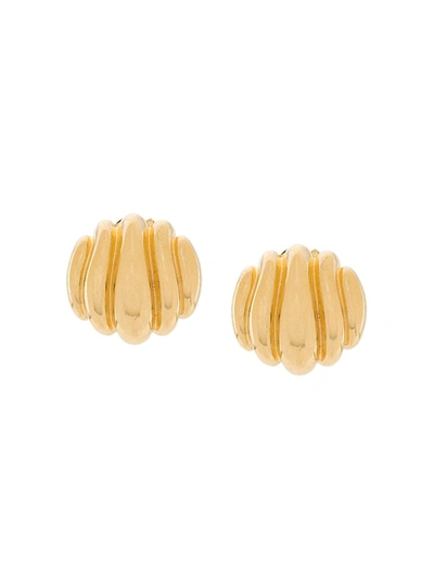 Pre-owned Susan Caplan Vintage 1980s Paolo Gucci Clip-on Earrings In Gold