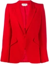 Alexander Mcqueen Leaf Single-breasted Blazer In Red