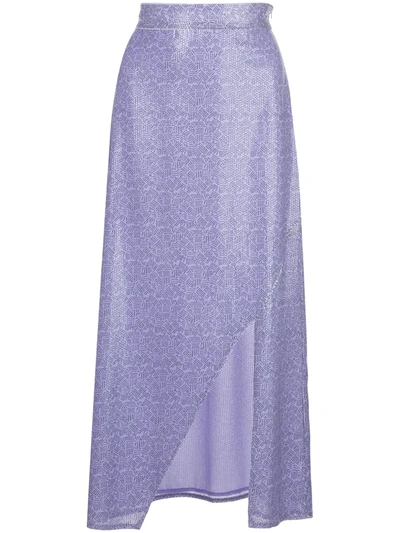 Olivia Rubin Slit-detail High-waist Skirt In Purple